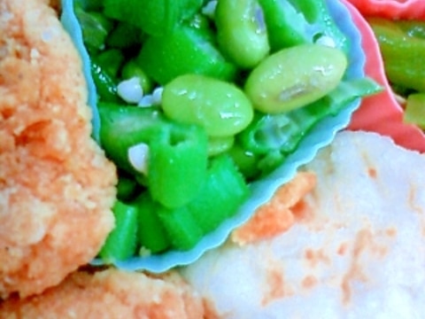 お弁当の後1品に!枝豆とオクラのサラダ